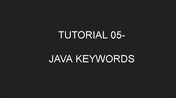 Java Programming Tutorial 05 - Java Keywords (in English)
