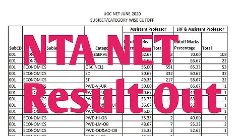 #NTA NET RESULT 2020