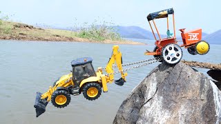 Jcb 3Dx And Tata Truck Accident Pulling Out Mahindra Tractor Hmt Tractor ? Jcb Truck Tractor | Cstoy