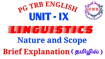 PG TRB English Unit  IX  LINGUISTS  in Tamil