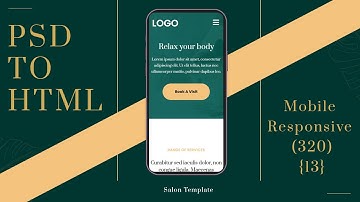 Salon Website | PSD To HTML Convert Template Design Using Photoshop | Responsive 320 Breakpoint
