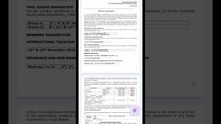 CA Final November 2026 and CA Inter &amp; Foundation september 2026 exam dates.....