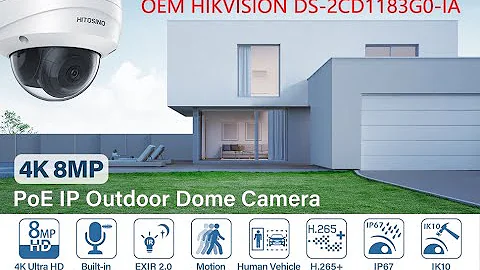 Hikvision 4K 8MP Outdoor PoE Dome IP Camera (oem DS-2CD1183G0-IA )