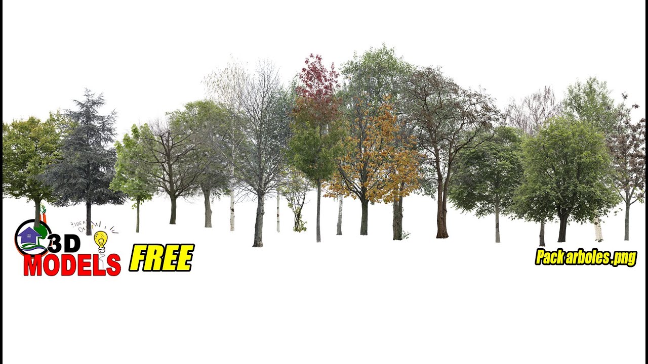 Pack 170 arboles HD en formato png Recursos Free para Renders - YouTube