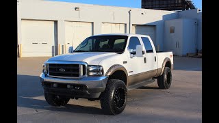 2003 Ford F250 FX4 4x4 Powerstroke Leather Lifted 20x12s new 35s FOR SALE COLD START