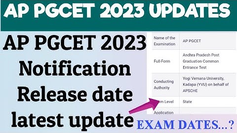AP PGCET 2023 Notification Release Date latest update in Telugu | AP PGCET 2023 Exam Dates update