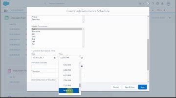 Salesforce NPSP Volunteers Job Recurrence Schedule