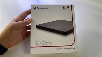 Unboxing external slim DVD Writer Hitachi-LG GP57ES40 (DVD, CD, M-disc)