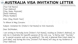 [LETTER TEMPLATE] How To Write An Australia Visa Invitation Letter Steps Guide | Writing Practices