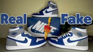 Real VS Fake - Jordan 1 True Blue (How To Legit Check Your Shoes)