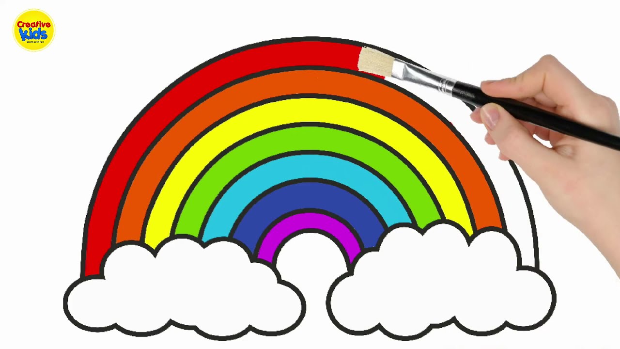 rainbow drawing with colors - Clip Art Library