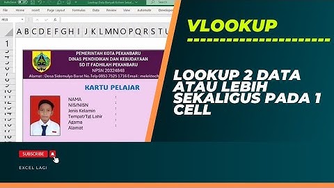 CARA MELOOKUP 2 DATA SEKALIGUS | KOMBINASI FUNGSI CONCATENATE DAN VLOOKUP