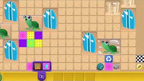 Screenshots of beach clean up (Kodable)