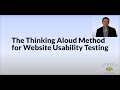 Website usability testing the thinking aloud protocol