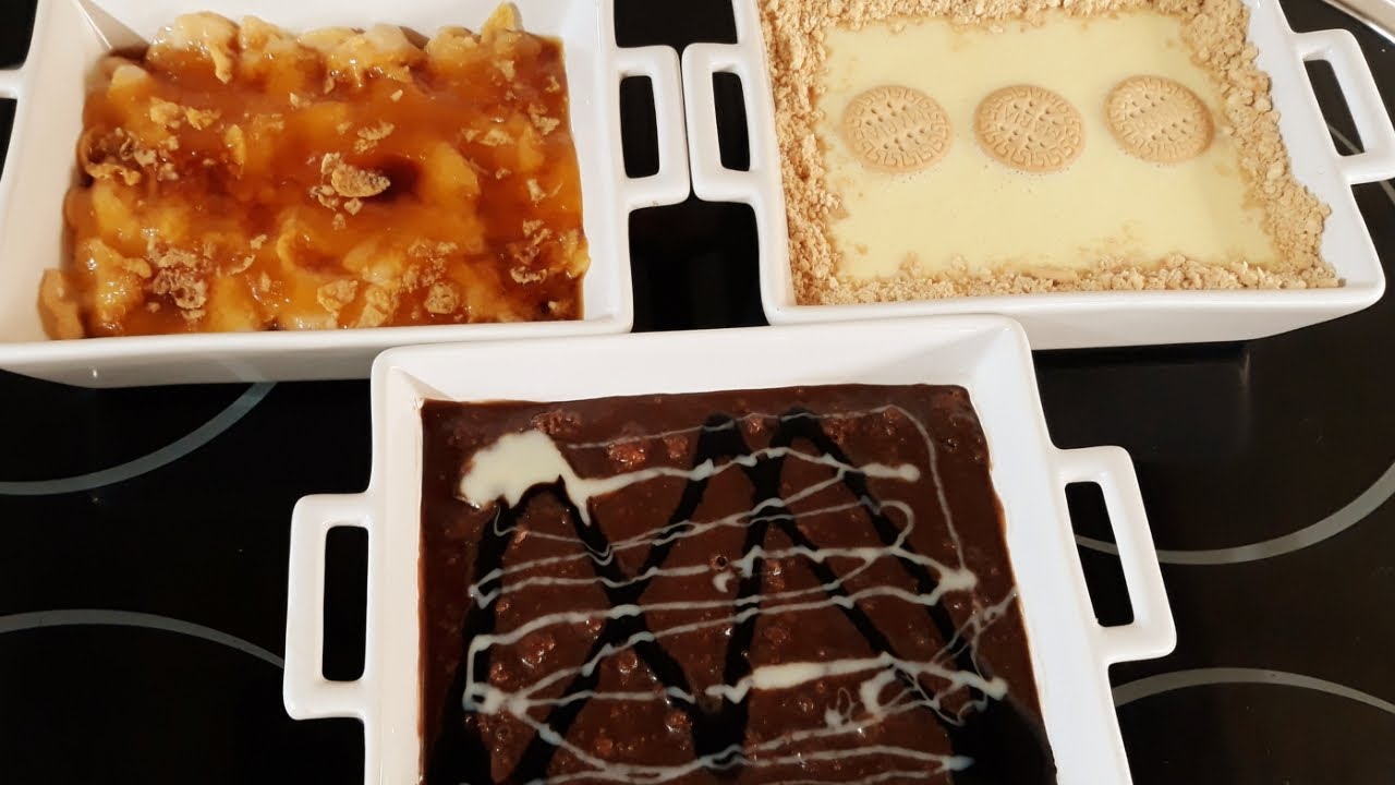 3 Súper POSTRES en 3 MINUTOS sin horno sin cocinar muy FÁCIL y RÁPIDO