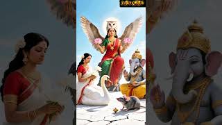 Heavenly Journey — Lakshmi Maa, Saraswati Maa & Ganesha Bless the Skies #ai #shortsfeed #shorts