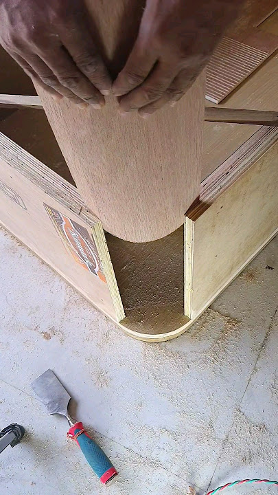 plywood bed corner round very easy work #carpentry #woodworking #shortvideo