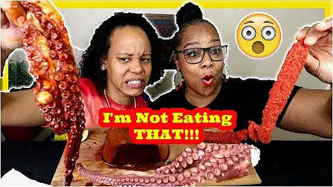 2x Spicy Octopus VS Hot Cheetos Fried Octopus MUKBANG!