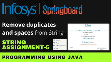 Remove Duplicates and Spaces from String | String Assignment 5 | Programming Using Java | Infosys