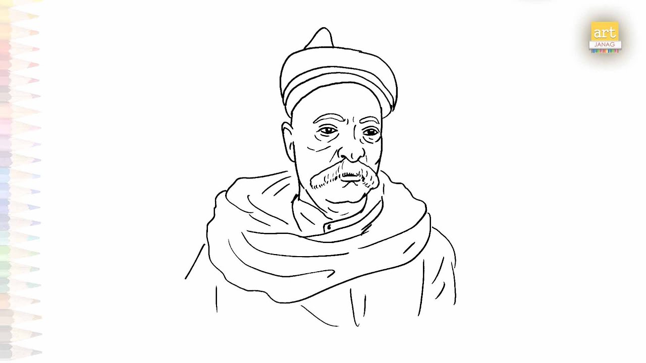 Lokmanya Balgangadhar Tilak drawing easy | Art tutorial | How to draw ...