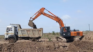 Tata Hitachi 210 Loading Dump Trucks With Exavator | Excavator Loading Tipper