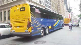 MTA: More Action From 5th Avenue & West 42nd Street (Featuring 2021 Prevost X3-45 #1504 On The BM5)