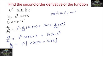 Find the second order derivative of the function e^x sin 5x Ncert continuity and Differentiation