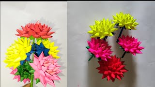 Easy paper flower craft #3D origim paper flower idea..home decorate ideas....