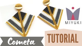 Tutorial Pendientes Cometa con Miyuki Delica - Técnica Peyote triangular