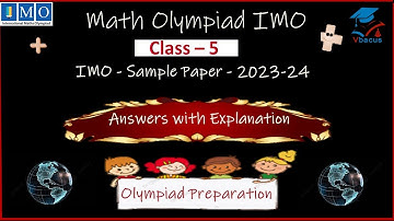 #vbacus✍️IMO Class 5 Sample Paper 2023-24| Math Olympiad Grade 5 | Answers & Explanation🔥#imo