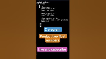 ✨write a C program to find product of two float numbers ✨ C program for betch students ✨