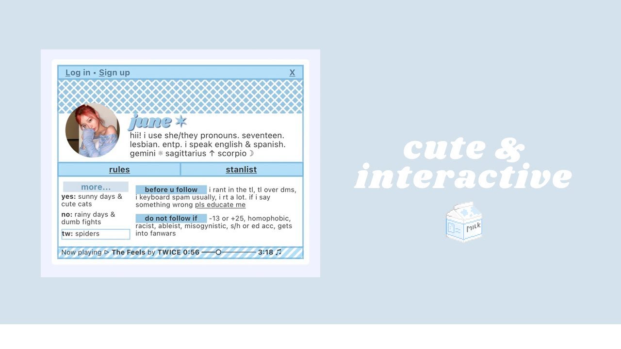 site profile; interactive carrd tutorial YouTube