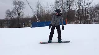 Courtney first snowboard