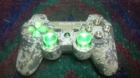 Digital Camo controller with Smoked Translucent buttons and Green leds