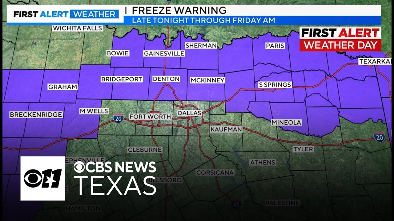 First Alert Weather Day Friday morning: Freeze warning issued for parts ...