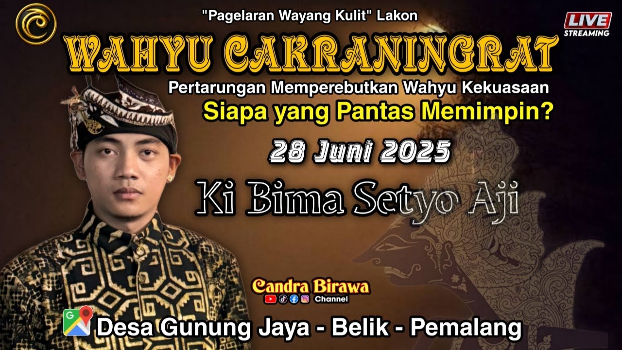 LIVE🔴 WAYANG KULIT 📍KI BIMA SETYO AJI📍LAKON WAHYU CAKRANINGRAT 📍 BELIK - PEMALANG