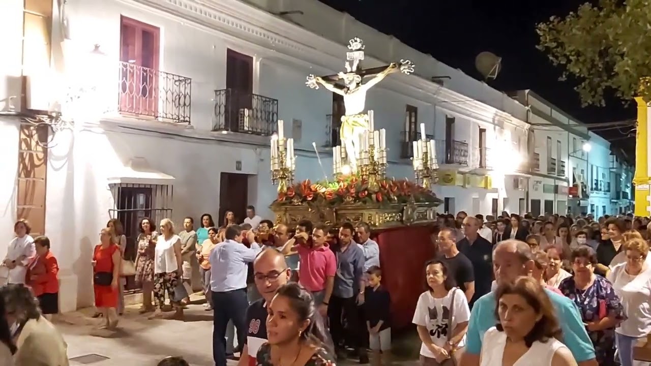 Villanueva del Fresno. Procesión del Cristo de la Espiracion, Plaza de España