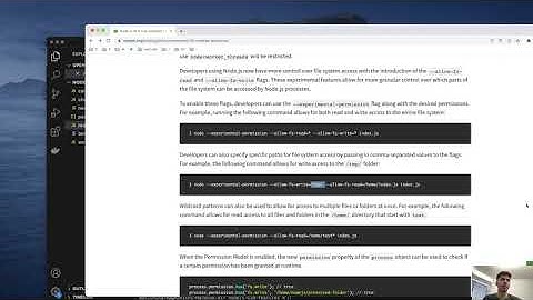 Node.js v20.1.0 Experimental permission: Restrict - File Read, Child Process, & Worker Thread Access