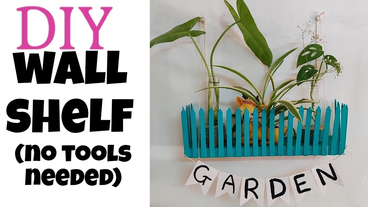 DIY wooden shelf ( NO TOOLS REQUIRED) Easy and quick YouTube