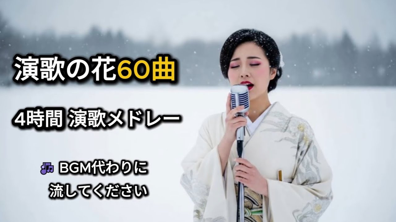 【4時間】心に沁みる女歌｜演歌の花60曲｜BGM代わりに流してください