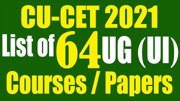 CU-CET 2021 | List of Courses at UG (UI) level | UIQP01 & UIQP02