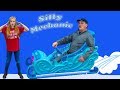 Assistant takes her Frozen Elsa Sled to the Silly Mechanic