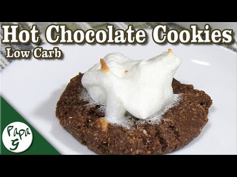 Hot Chocolate Cookies with Toasted Marshmallow Topping – Hot Cocoa Cookies – Keto Cookie Recipe