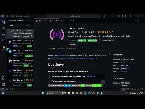 Hello World in JavaScript | Live Server Tutorial in VS Code