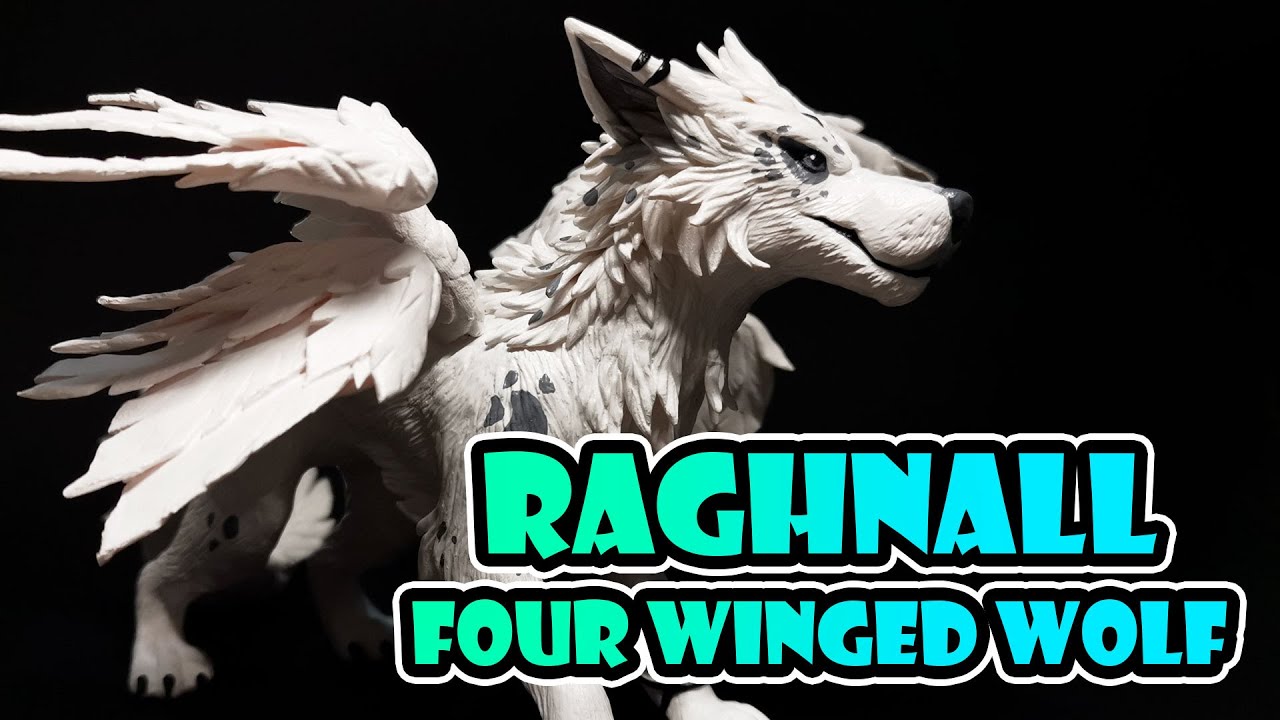 Raghnall the Four-Winged Wolf | Speed Sculpt + Paint + Review | Polymer Clay | by SilentKimiya