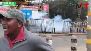 DRAMA IN THIKA ROAD FEARLESS GENB Z CHASES AWAY ROGUE POLICE!!!!