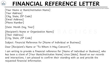 [LETTER TEMPLATE] How To Write A Financial Reference Letter Steps Guide | Writing Practices