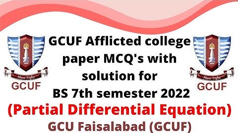 GCUF Afflicted college paper MCQ