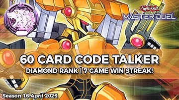 7-0 Streak! 60 Card Code Talker/Cyberse Deck (Plat-Diamond) Season 16 - Yu-Gi-Oh! Master Duel