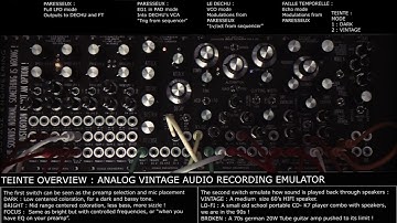 OVERVIEW : TEINTE ALL MODES / DIRTY EURORACK DRONE PATCH x COURSIER x DECHU x FAILLE TP x PARESSEUX